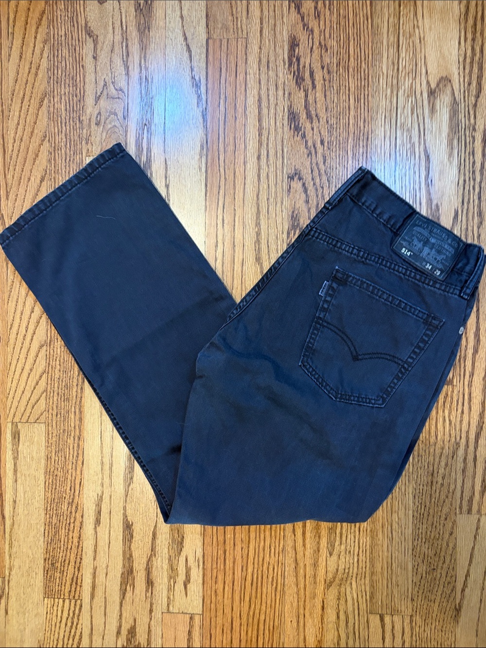 Levi Strauss 514 Black Jeans Mens 34x29 Straight Fit Cotton preppy everyday
